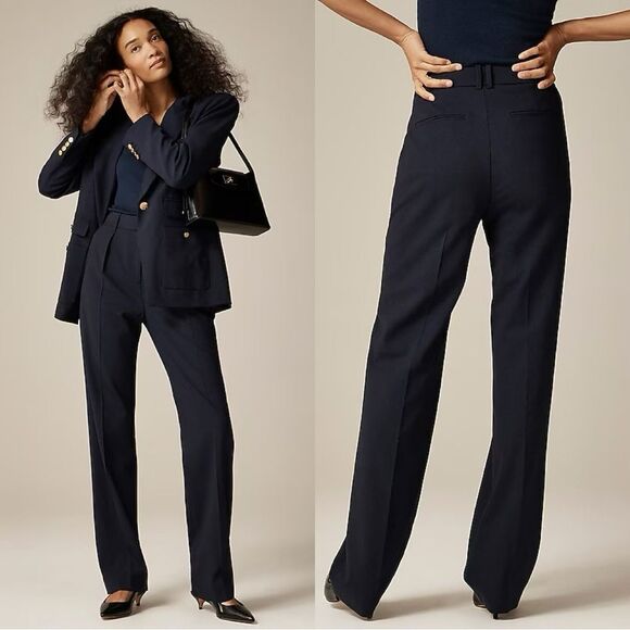 NWT J CREW Portia pant in Italian bi-stretch wool blend in black - Picture 1 of 8
